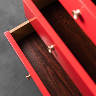 Red Chest of Drawers by Carlo de Carli, 1960s-ZLY-1154780