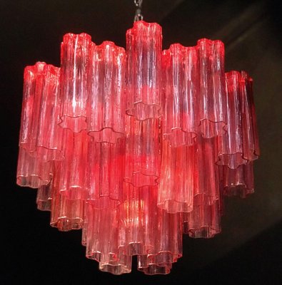 Red Coral Murano Glass Tronchi Chandeliers, 1970, Set of 2-MBH-1032395