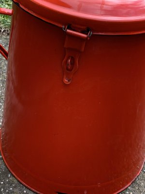 Red Enamel Bin, 1950s-OXJ-1792871