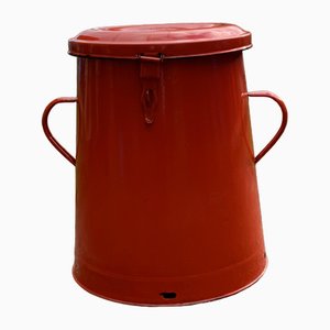 Red Enamel Bin, 1950s-OXJ-1792871