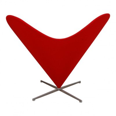 Red Fabric Heart Chair by Verner Panton for Vitra-MTD-1400636