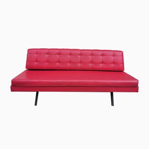 Red Faux Leather Sofa, 1970s-KNM-891430