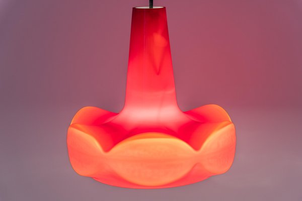 Red Glass Pendant Light attributed to Peill Putzler, Germany, 1970s-UGR-1446850