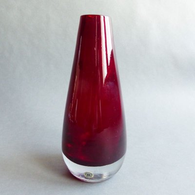 Red Glass Vase from Reijmyre, Sweden, 1950s-WK-748690