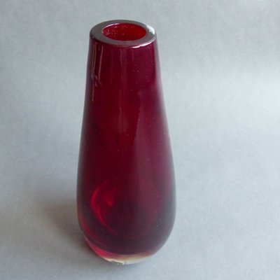 Red Glass Vase from Reijmyre, Sweden, 1950s-WK-748690