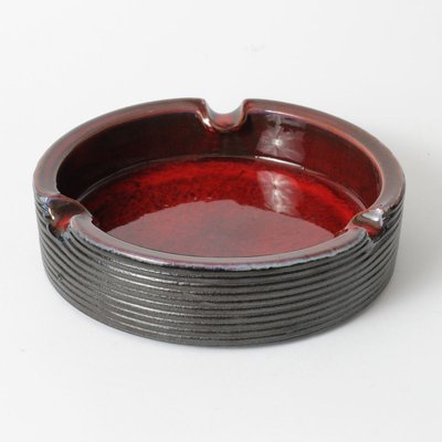 Red Glazed Ceramic Ashtray from Perignem, 1960s-IXK-731357