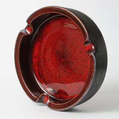 Red Glazed Ceramic Ashtray from Perignem, 1960s-IXK-731357