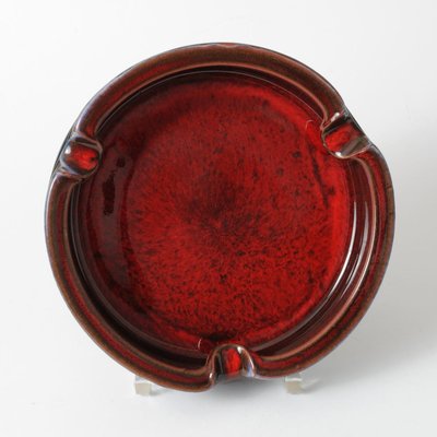 Red Glazed Ceramic Ashtray from Perignem, 1960s-IXK-731357