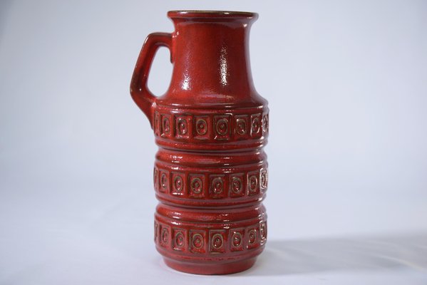 Red Glazed Ceramic Vase, 1960s-NEN-2021776