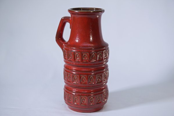 Red Glazed Ceramic Vase, 1960s-NEN-2021776