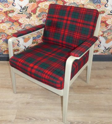 Red & Green Checkered Easy Chair, 1960s-AFE-1160421