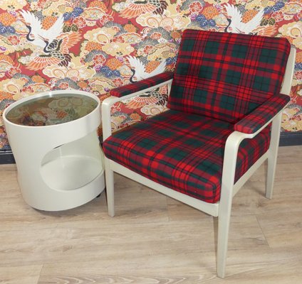 Red & Green Checkered Easy Chair, 1960s-AFE-1160421