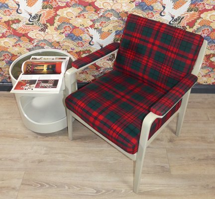 Red & Green Checkered Easy Chair, 1960s-AFE-1160421