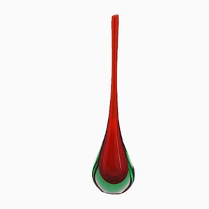 Red & Green Vase by Flavio Poli, 1960s-QGR-1431833