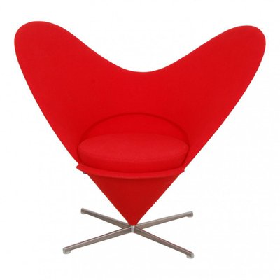 Red Heart Chair in Red Fabric by Verner Panton for Vitra-MTD-1594911