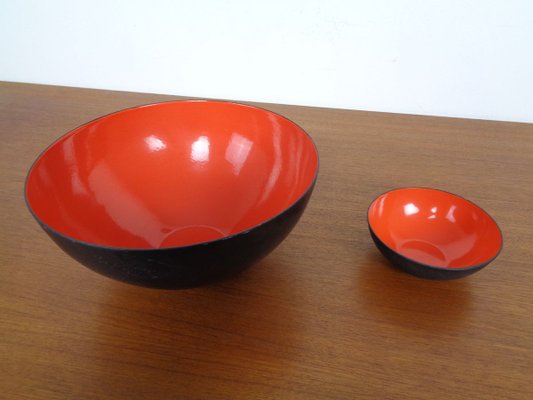 Red Krenit Bowls by Herbert Krenchel Torben Ørskov, Set of 2, 1960s-RDW-820313