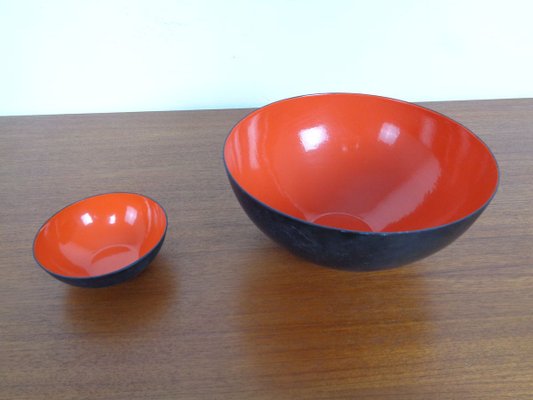 Red Krenit Bowls by Herbert Krenchel Torben Ørskov, Set of 2, 1960s-RDW-820313