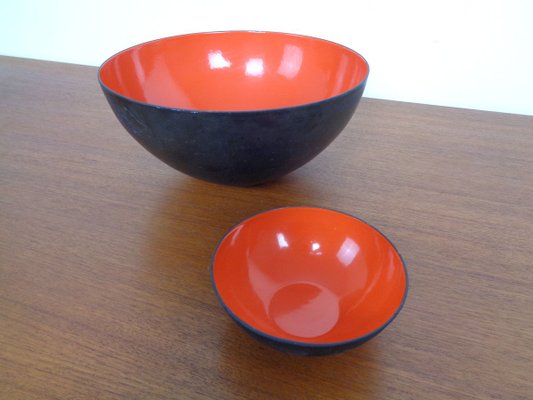 Red Krenit Bowls by Herbert Krenchel Torben Ørskov, Set of 2, 1960s-RDW-820313