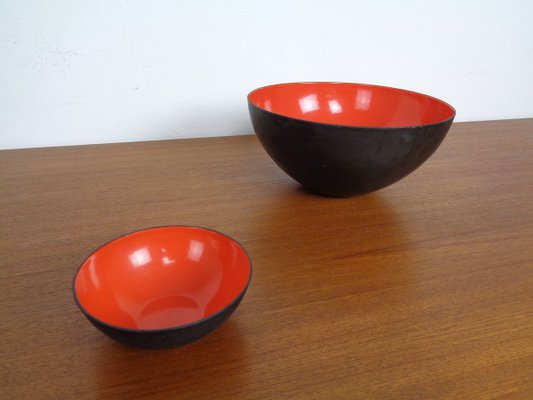 Red Krenit Bowls by Herbert Krenchel Torben Ørskov, Set of 2, 1960s-RDW-820313