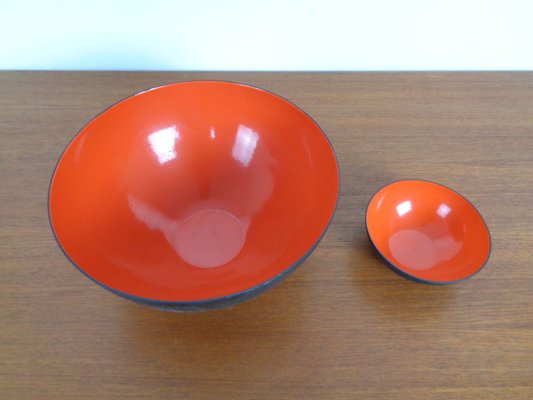 Red Krenit Bowls by Herbert Krenchel Torben Ørskov, Set of 2, 1960s-RDW-820313