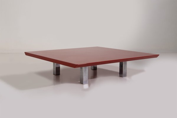 Red Lacquered Coffee Table by Vittorio Introini for Saporiti, 1970-RCE-2034732