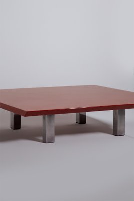 Red Lacquered Coffee Table by Vittorio Introini for Saporiti, 1970-RCE-2034732