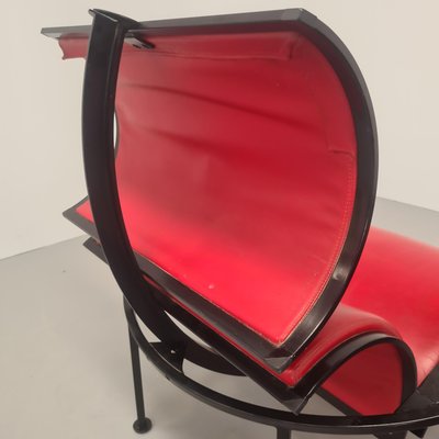 Red Leather Armchairs by Carlo Forcolini for Alias, 1986, Set of 2-PRS-1966310