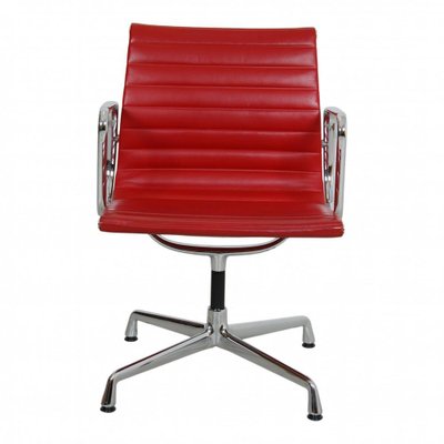 Red Leather EA-108 Chair by Charles Eames for Vitra, 2000s-MTD-1400513