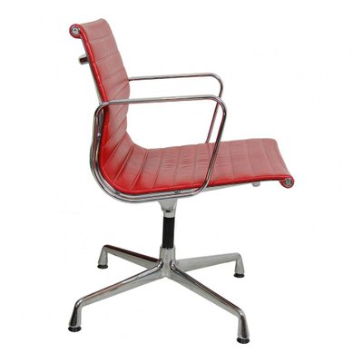 Red Leather EA-108 Chair by Charles Eames for Vitra, 2000s-MTD-1400504