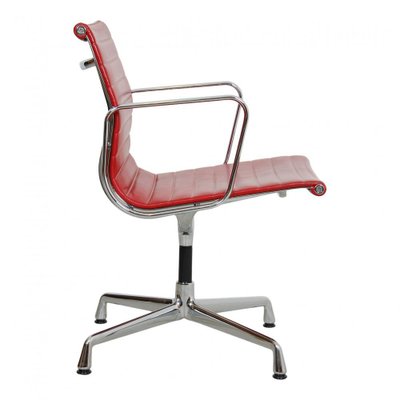 Red Leather EA-108 Chair by Charles Eames for Vitra, 2000s-MTD-1400513