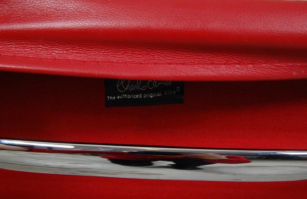 Red Leather EA-108 Chair by Charles Eames for Vitra, 2000s-MTD-1400504