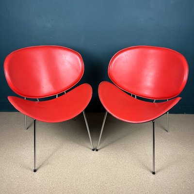 Red Lounge Chairs, Italy, 1990s, Set of 2-WQC-1362289