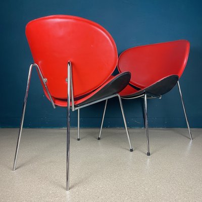 Red Lounge Chairs, Italy, 1990s, Set of 2-WQC-1362289