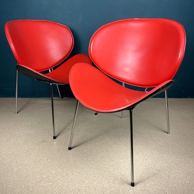 Red Lounge Chairs, Italy, 1990s, Set of 2-WQC-1362289