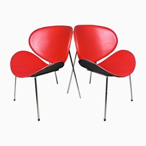 Red Lounge Chairs, Italy, 1990s, Set of 2-WQC-1362289