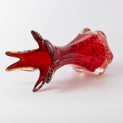 Red Murano Bullicante Glass Vase, 1960s-IXK-1313278