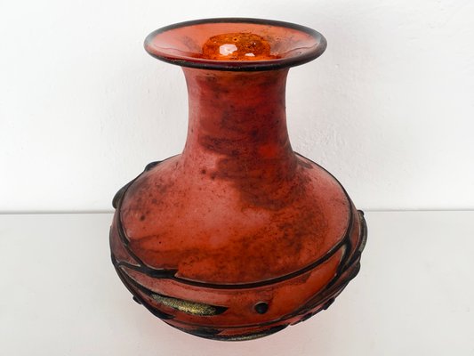 Red Murano Glass Vase from by Ermanno Nason, Italy, 1970s-YZD-1436365