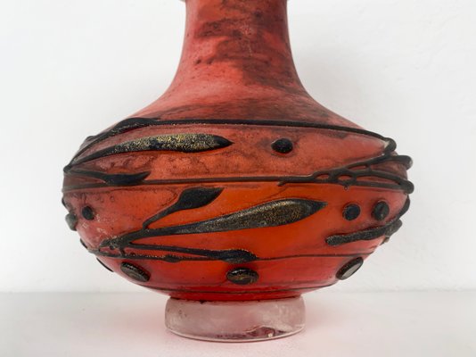 Red Murano Glass Vase from by Ermanno Nason, Italy, 1970s-YZD-1436365