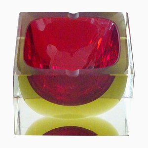 Red Murano Submerged Glass Bowl, 1960s-GT-1093509