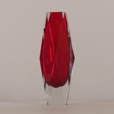 Red Murano Submerged Vase by Luigi Mandruzzo, 1960s-ZT-1065747