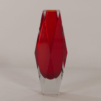 Red Murano Submerged Vase by Luigi Mandruzzo, 1960s-ZT-1065747