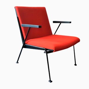 Red Oase Lounge Chair with Armrests by Wim Rietveld for Ahrend De Cirkel-NV-986914