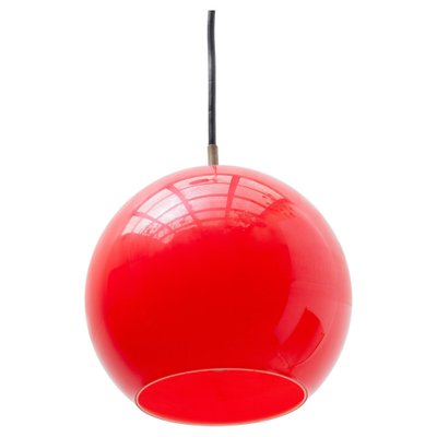 Red Opal Glass Pendant from Peill & Putzler, 1950s-KL-1042648