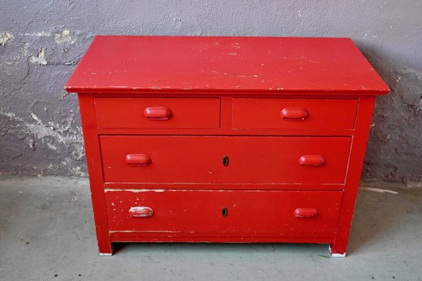 Red Patinated Dresser, 1940s-AIU-1744402