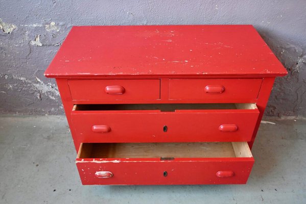 Red Patinated Dresser, 1940s-AIU-1744402