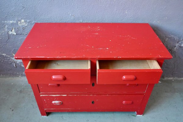 Red Patinated Dresser, 1940s-AIU-1744402