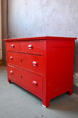 Red Patinated Dresser, 1940s-AIU-1744402