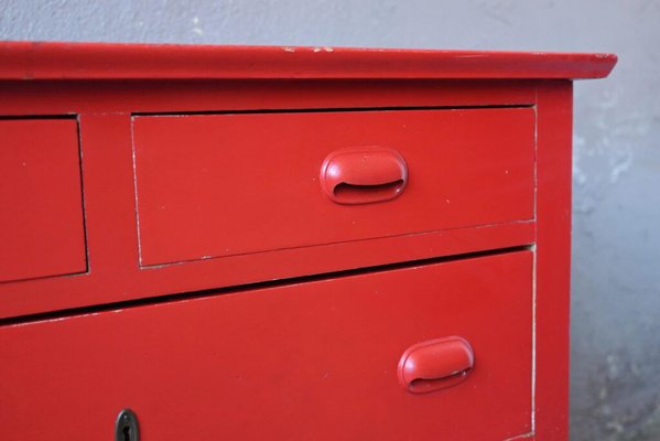 Red Patinated Dresser, 1940s-AIU-1744402