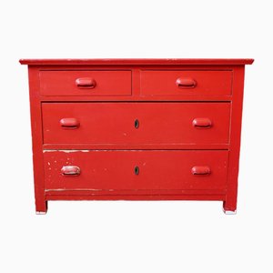 Red Patinated Dresser, 1940s-AIU-1744402