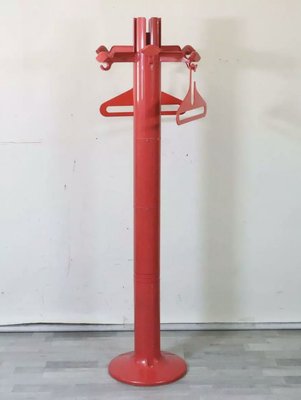 Red Planta ABS Coat Stand with 2 Hangers by Giancarlo Piretti for Castelli / Anonima Castelli, 1970s-PYR-888309